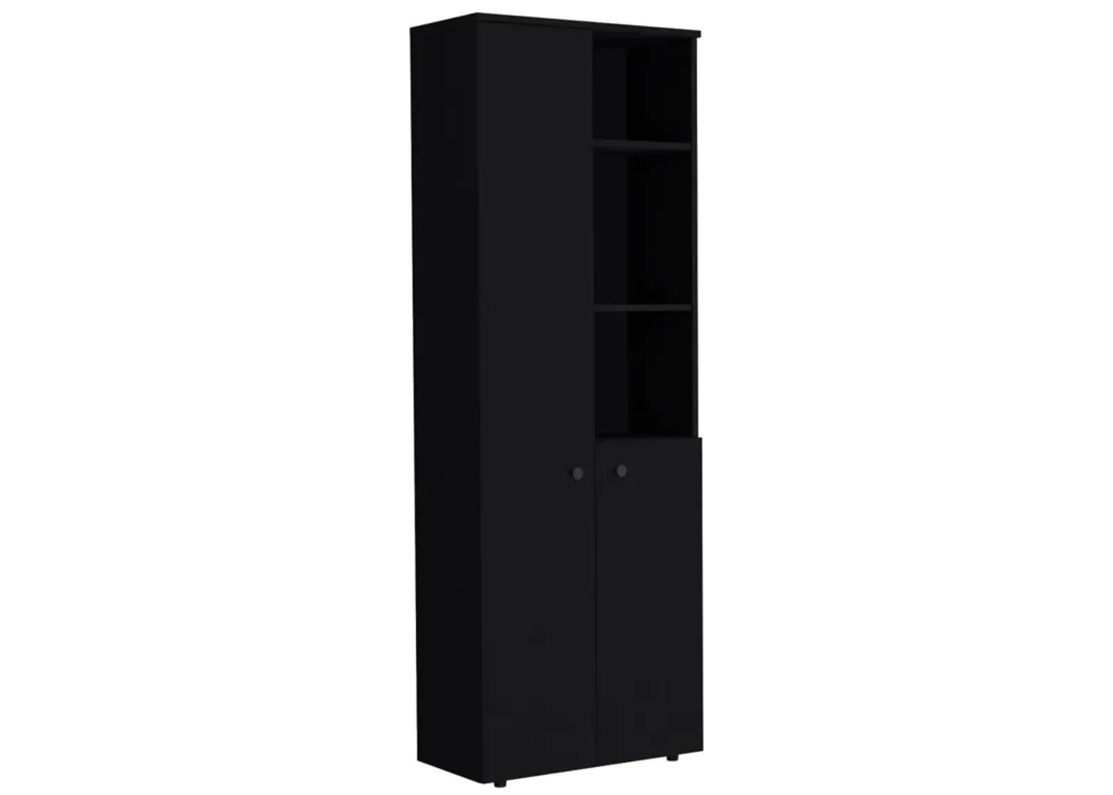 Konik 67-Inch High Storage Cabinet Kitchen Pantry With Three Doors and and Three Exterior Shelves