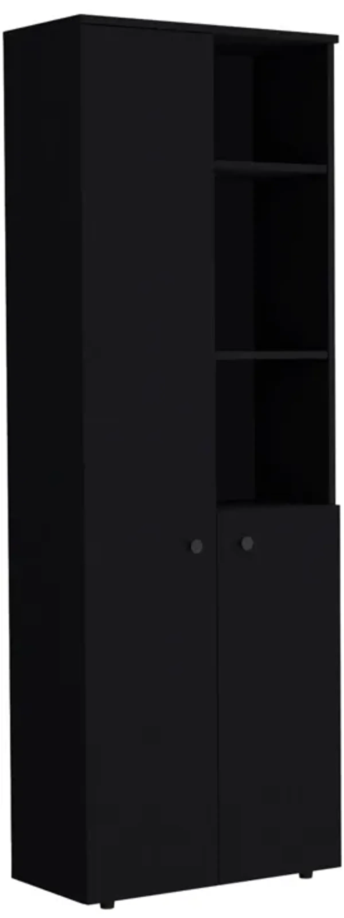 Konik 67-Inch High Storage Cabinet Kitchen Pantry With Three Doors and and Three Exterior Shelves