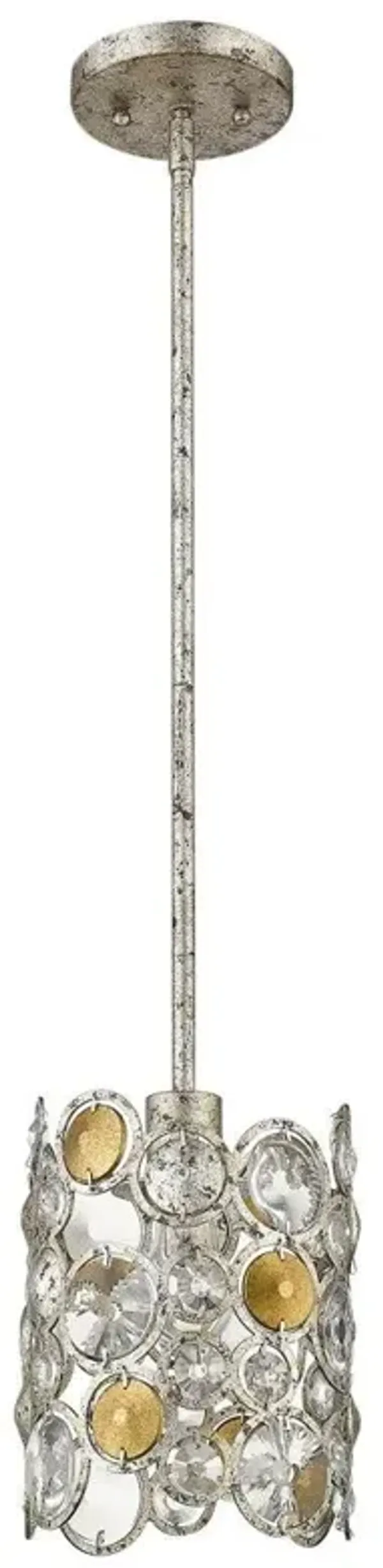 Hivvago Vitozzi 1-Light Antique Silver Leaf Pendant