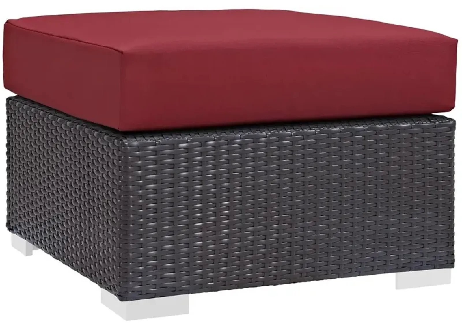 Modway Convene Outdoor Patio Fabric Square Ottoman