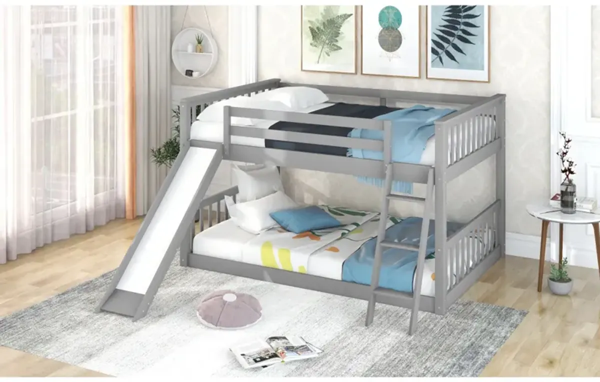 Full Over Full Bunk Bed With Convertible Slide And Ladder