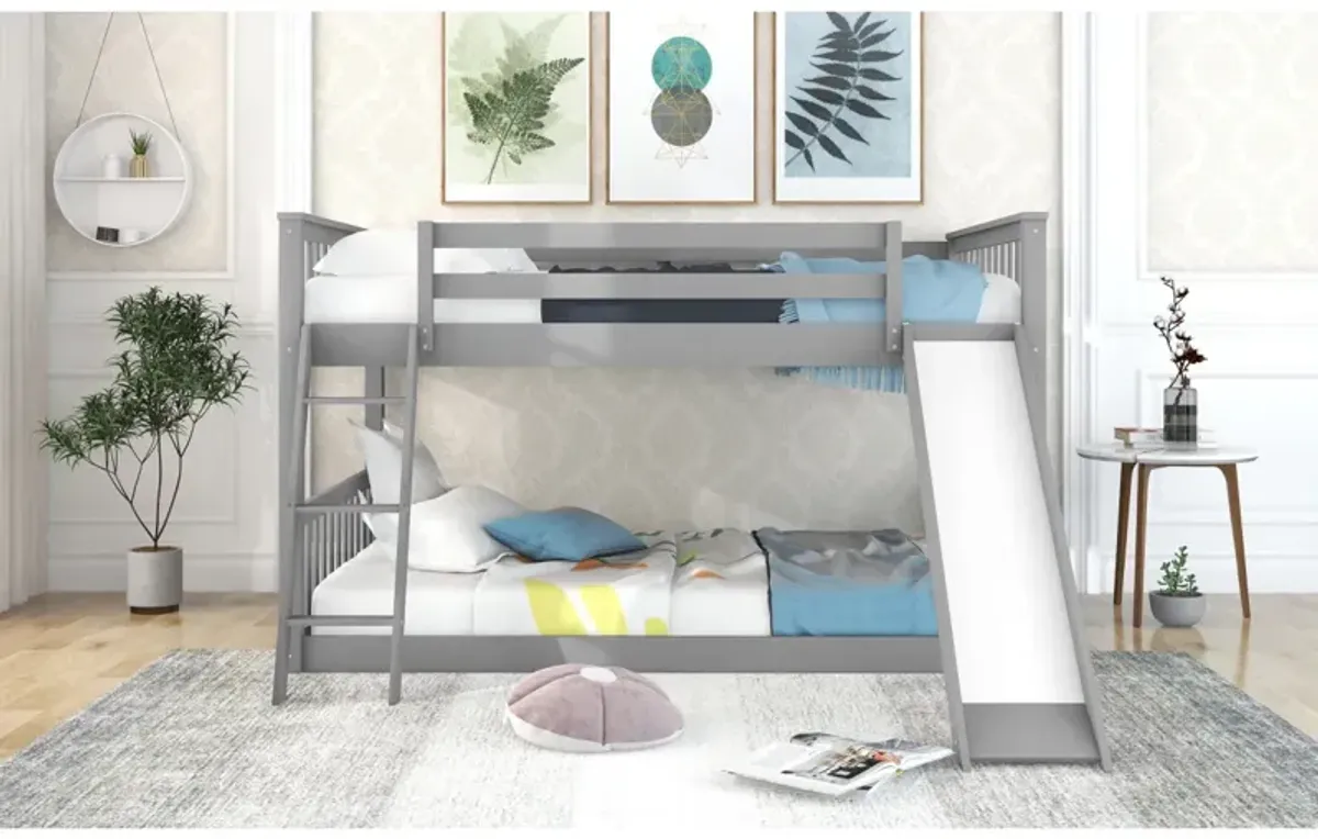 Full Over Full Bunk Bed With Convertible Slide And Ladder