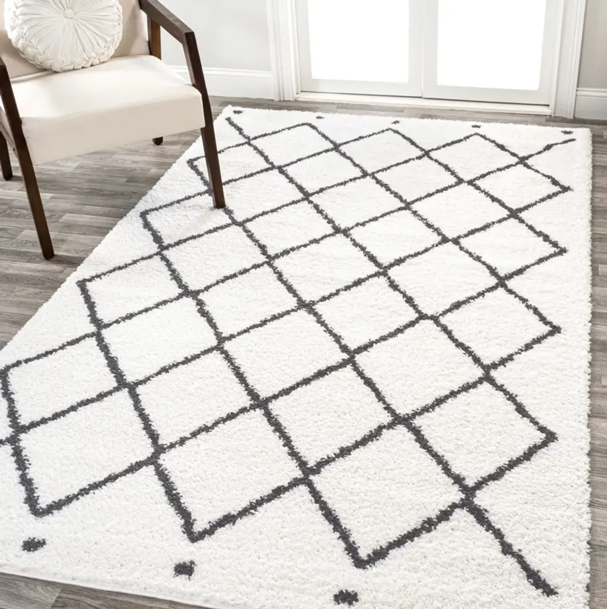 Cami Moroccan Style Diamond Shag Area Rug