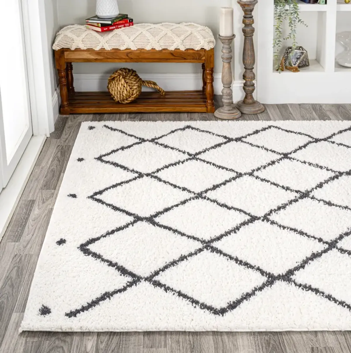 Cami Moroccan Style Diamond Shag Area Rug