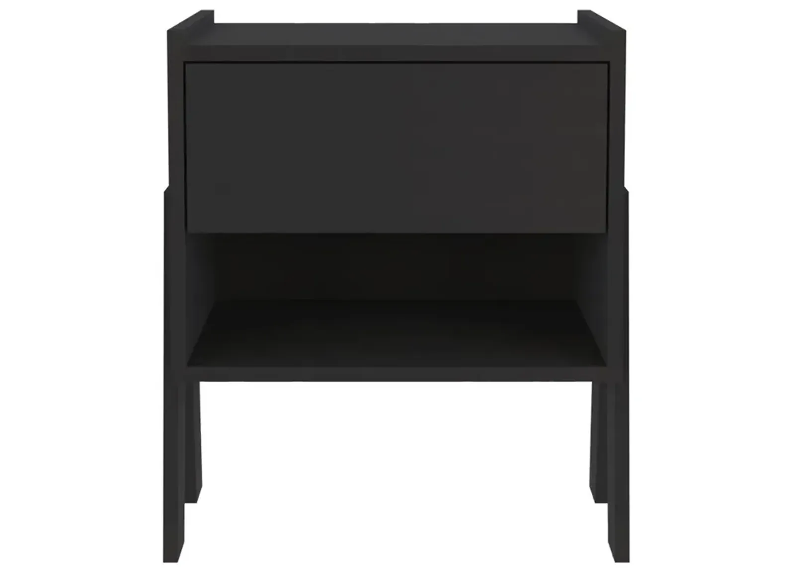 DEPOT E-SHOP Caladium Night Stand-One Drawer, One Open Shelf-Black, For Bedroom