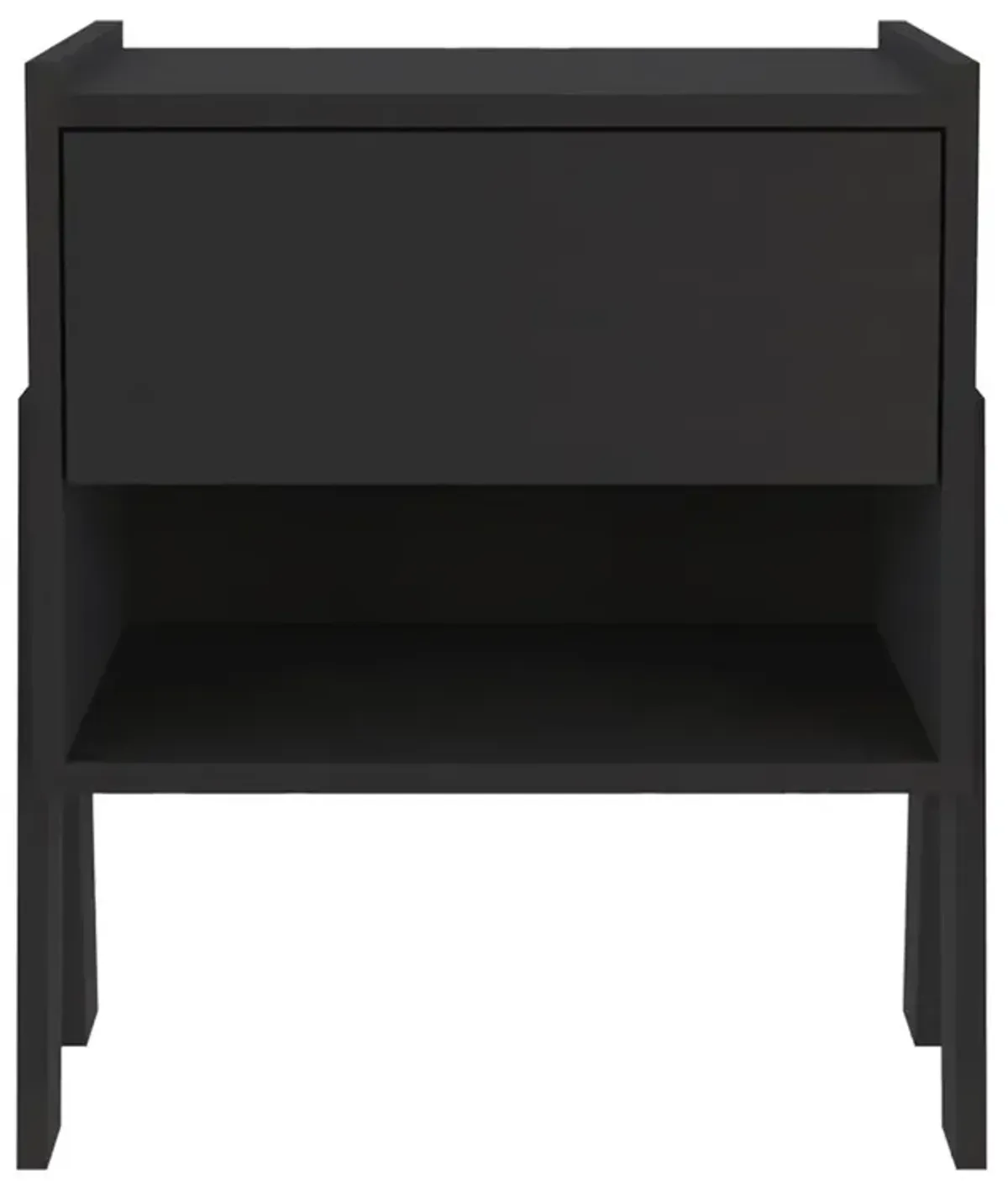 DEPOT E-SHOP Caladium Night Stand-One Drawer, One Open Shelf-Black, For Bedroom