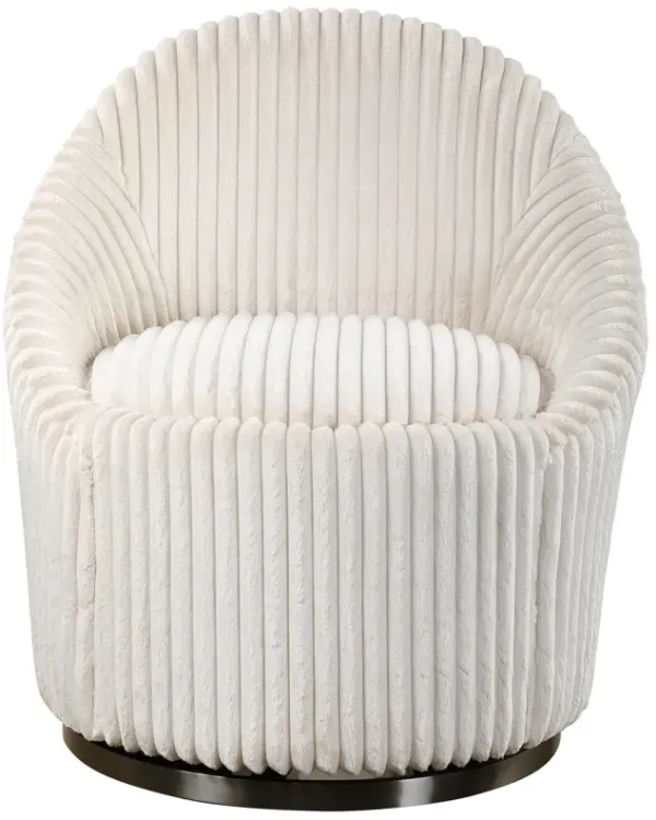 Crue White Swivel Chair