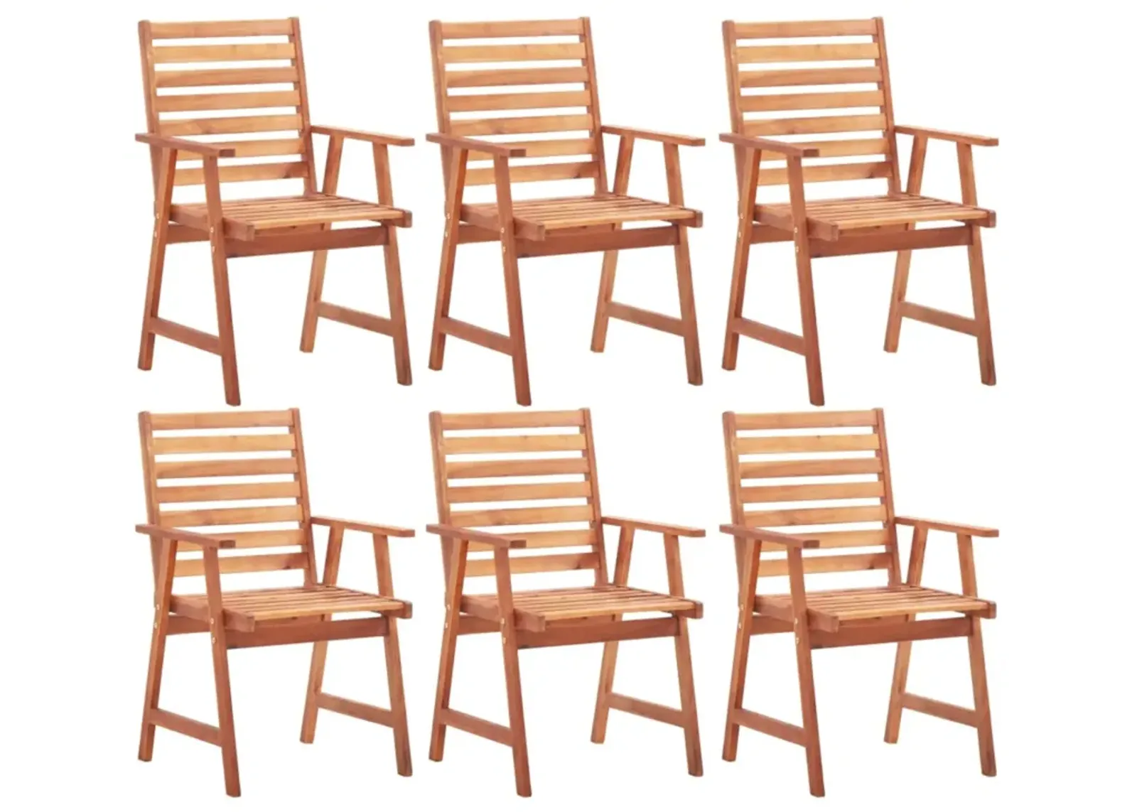 vidaXL Outdoor Dining Chairs 6 pcs Solid Acacia Wood