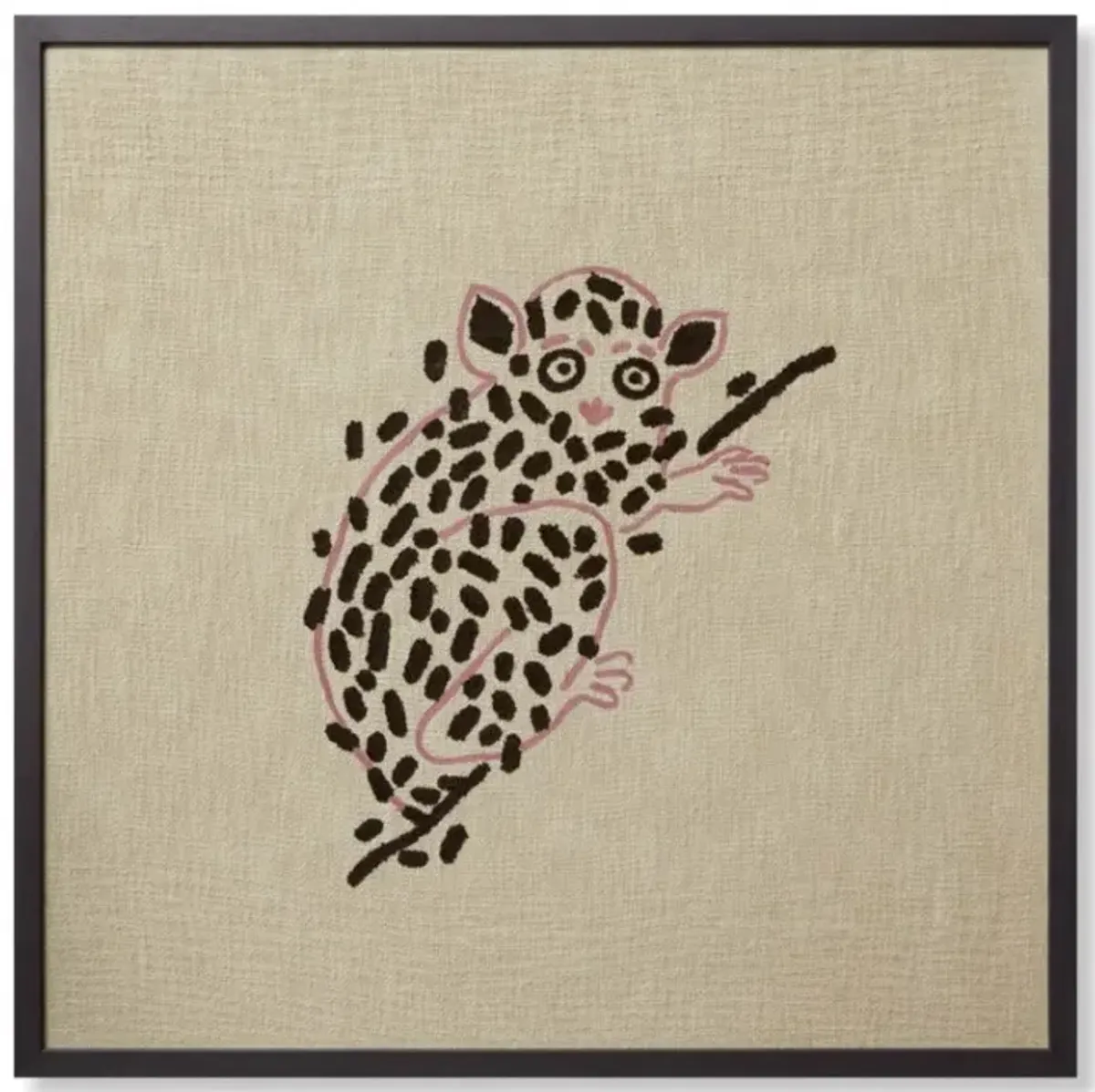 Lucky Lemur Beige Pink Wall Art