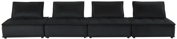 Streamdale Anna Black Velvet 4Seater Modular Sofa