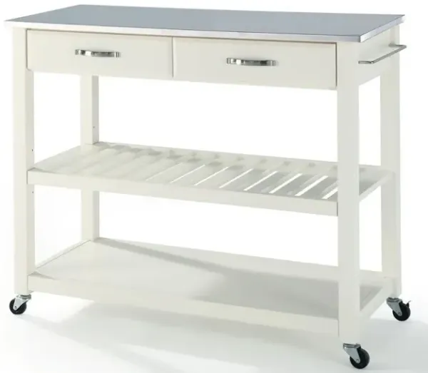 Stainless Steel Top Kitchen Prep Rolling Cart