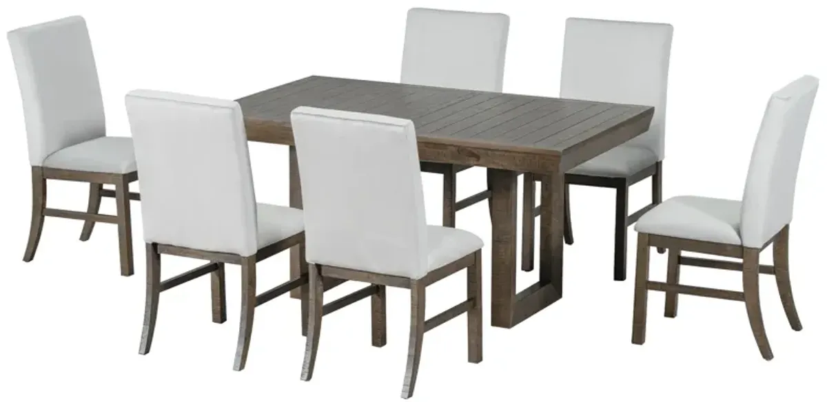 Merax Traditional  Extendable Dining Table Chairs Set