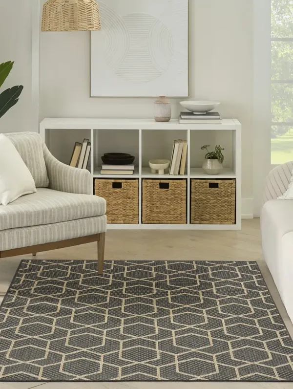 Horizon Indoor/Outdoor HOZ01 Charcoal 6' x 9' Rug