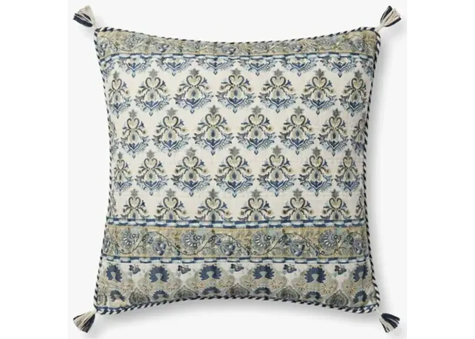 PLL0114 Blue/Multi 22''x22'' Poly Pillow