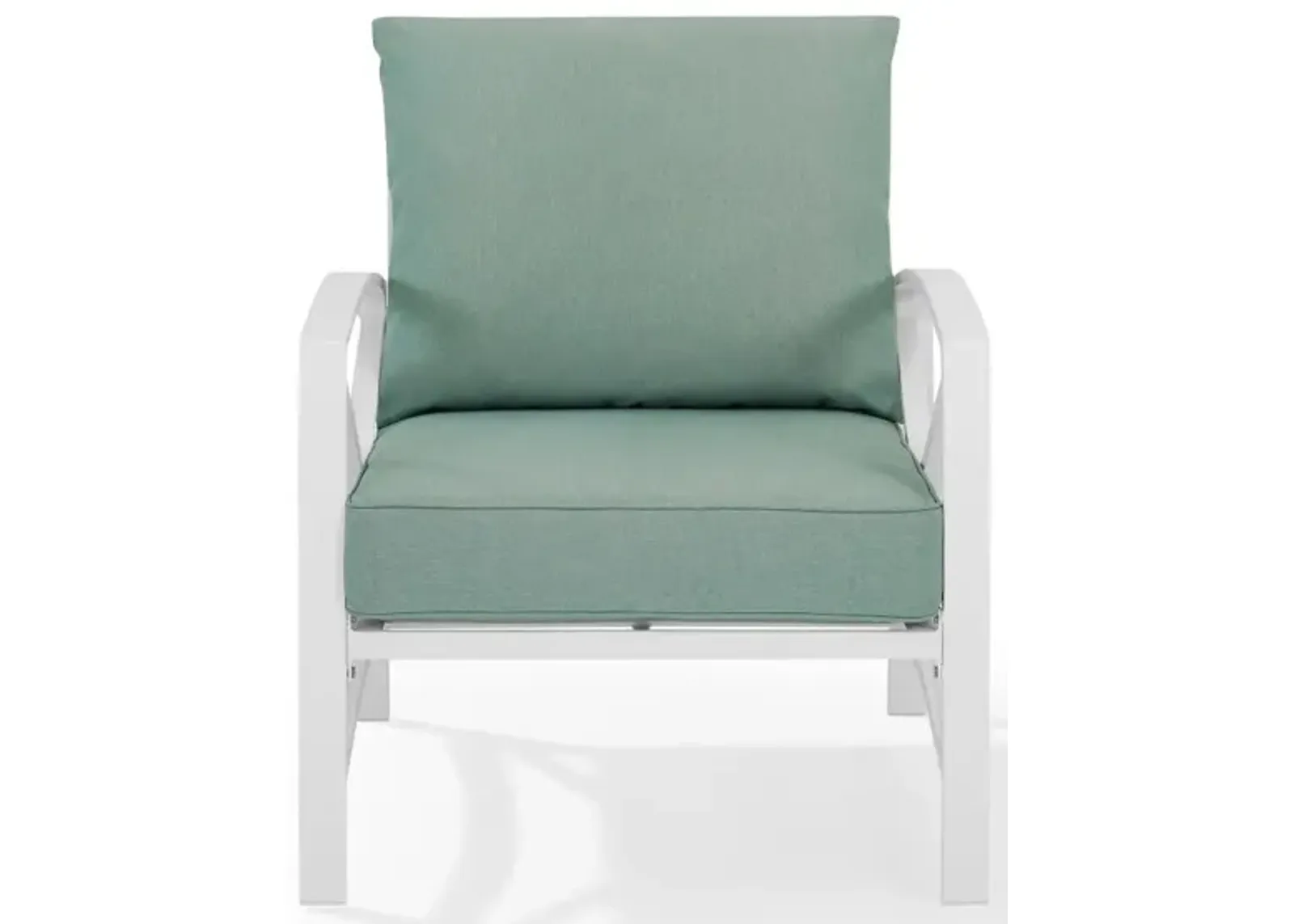 Crosley Furniture  Kaplan Arm Chair in White with Mist Covers - 30.5 x 29 x 33 in.