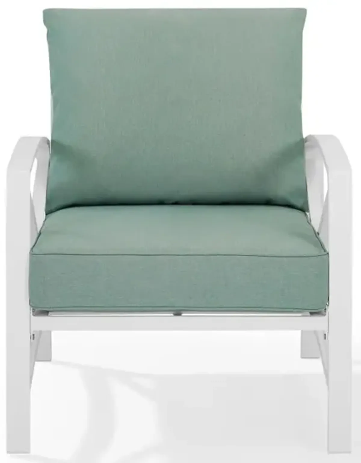 Crosley Furniture  Kaplan Arm Chair in White with Mist Covers - 30.5 x 29 x 33 in.