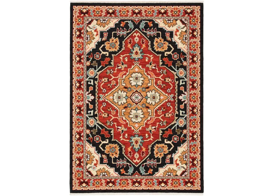 Lilihan 5'3" x 7'6" Black Rug