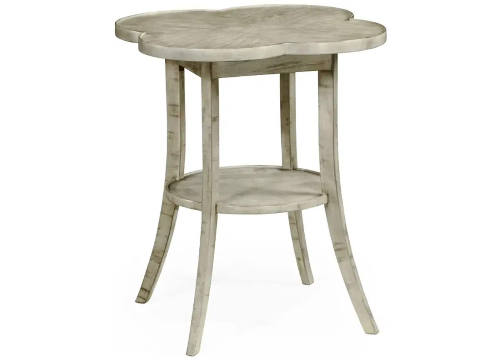 Rustic Grey Quatrefoil Accent Table