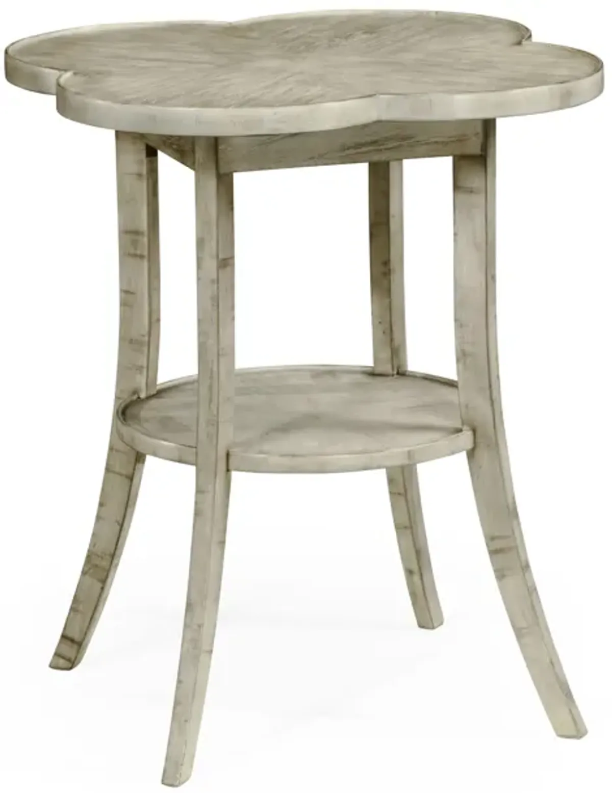 Rustic Grey Quatrefoil Accent Table