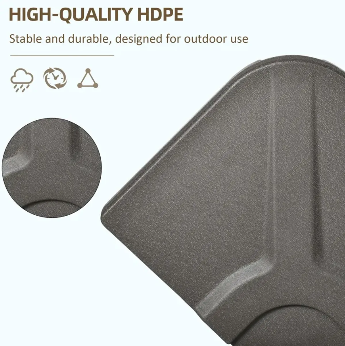 Brown Cantilever Support: 4-Piece 175lb Square Umbrella Base Weights