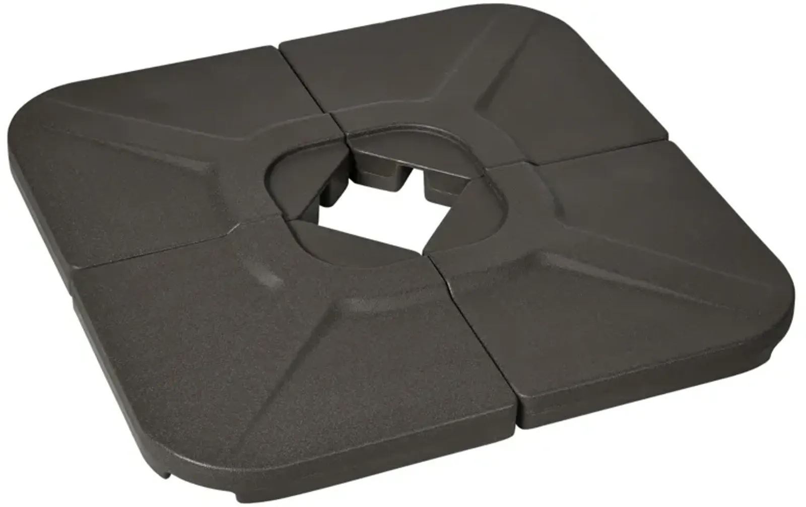 Brown Cantilever Support: 4-Piece 175lb Square Umbrella Base Weights