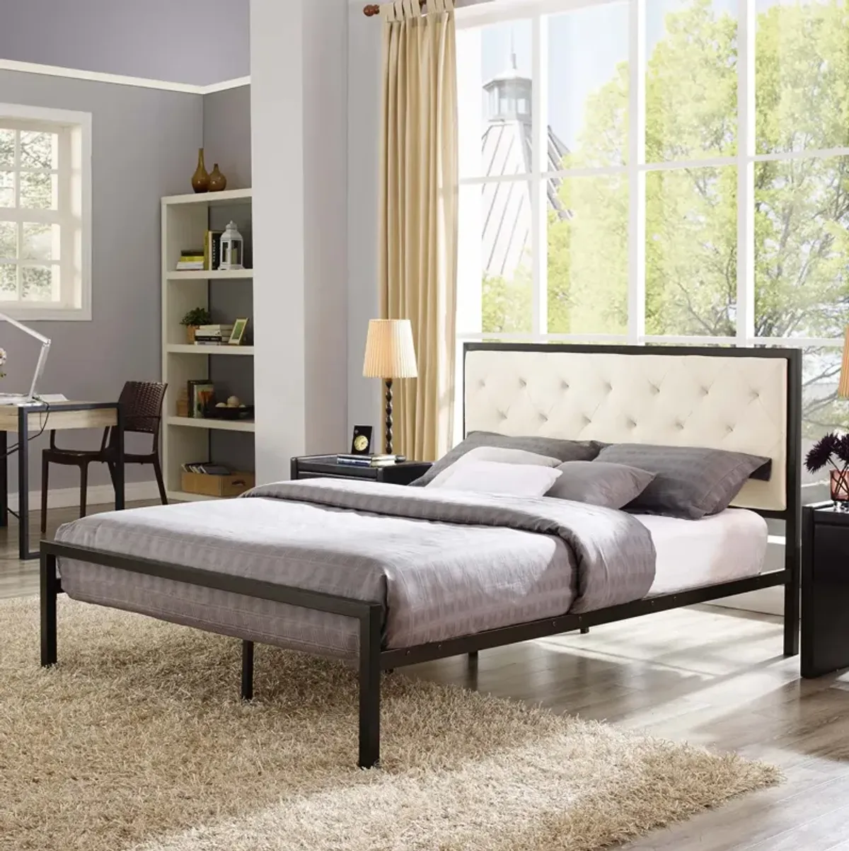 Modway - Mia Queen Fabric Bed