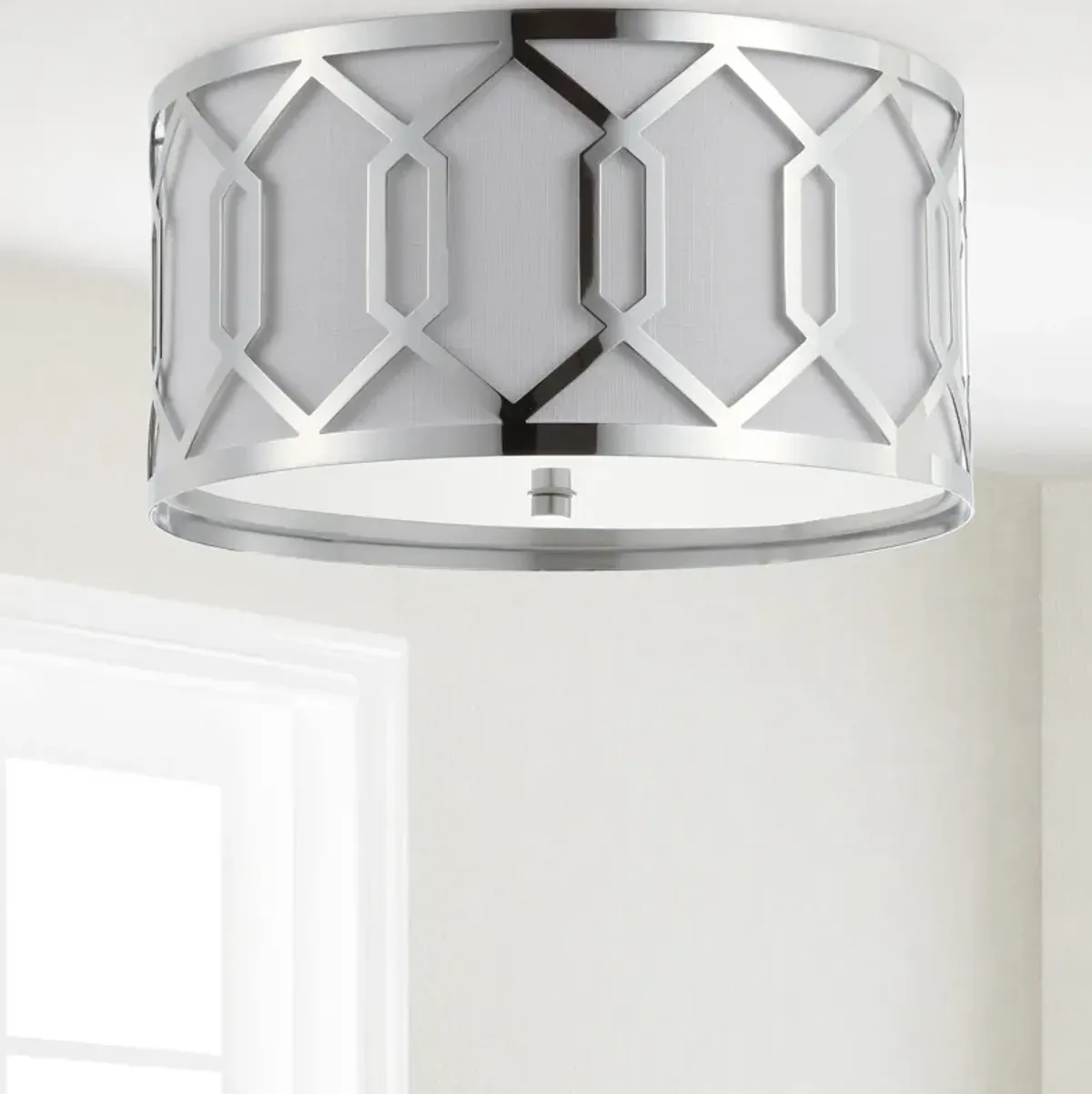 Hex Metal LED Flush Mount