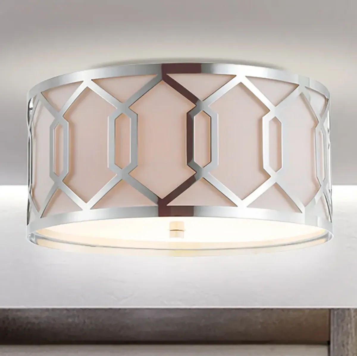 Hex Metal LED Flush Mount