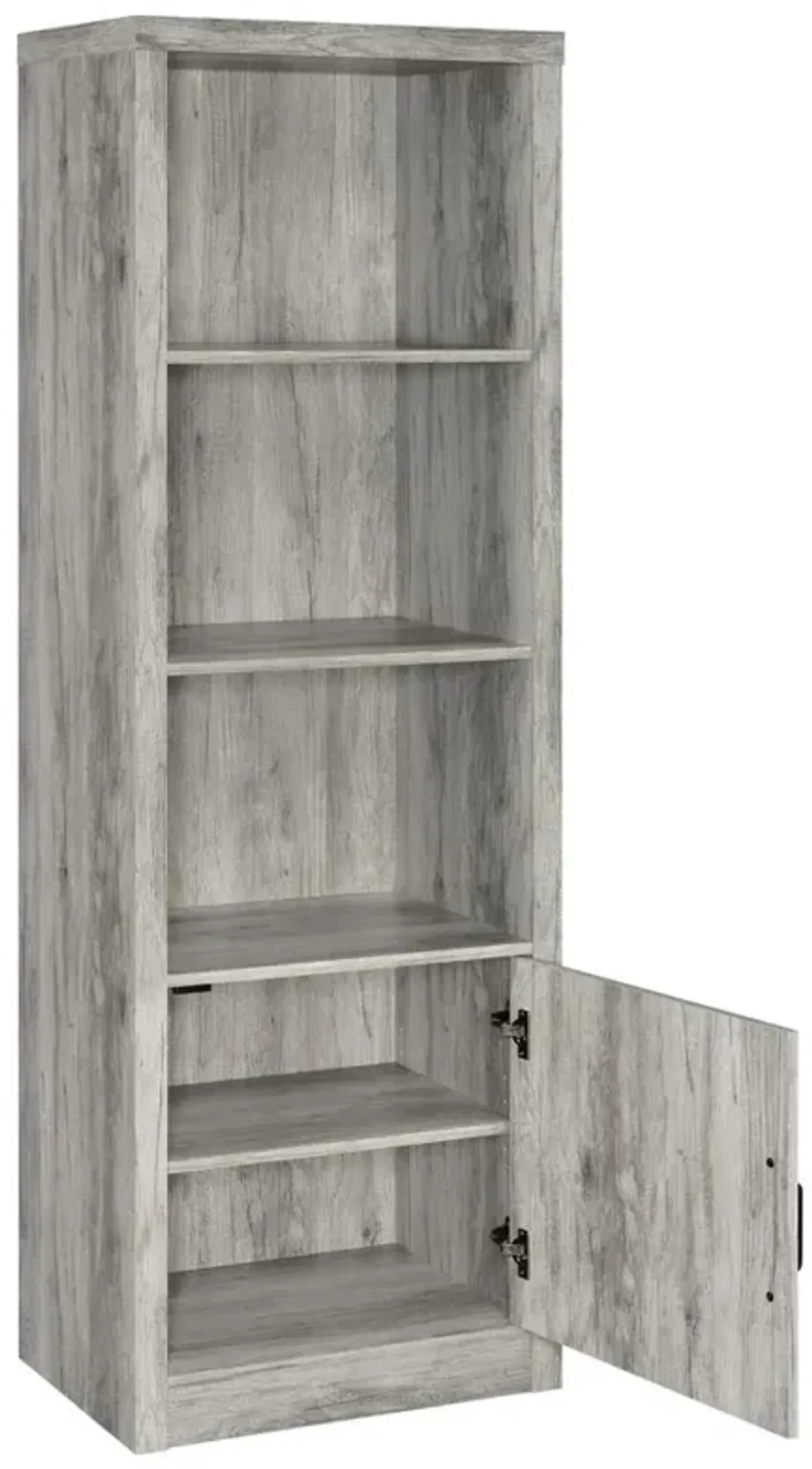 Burke 3-shelf Media Tower With Storage Cabinet Grey Driftwood