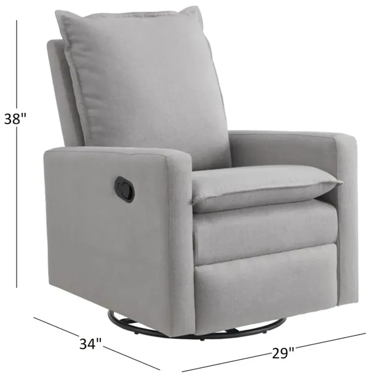 Oxford Baby Uptown Swivel Rocker / Recliner Gray