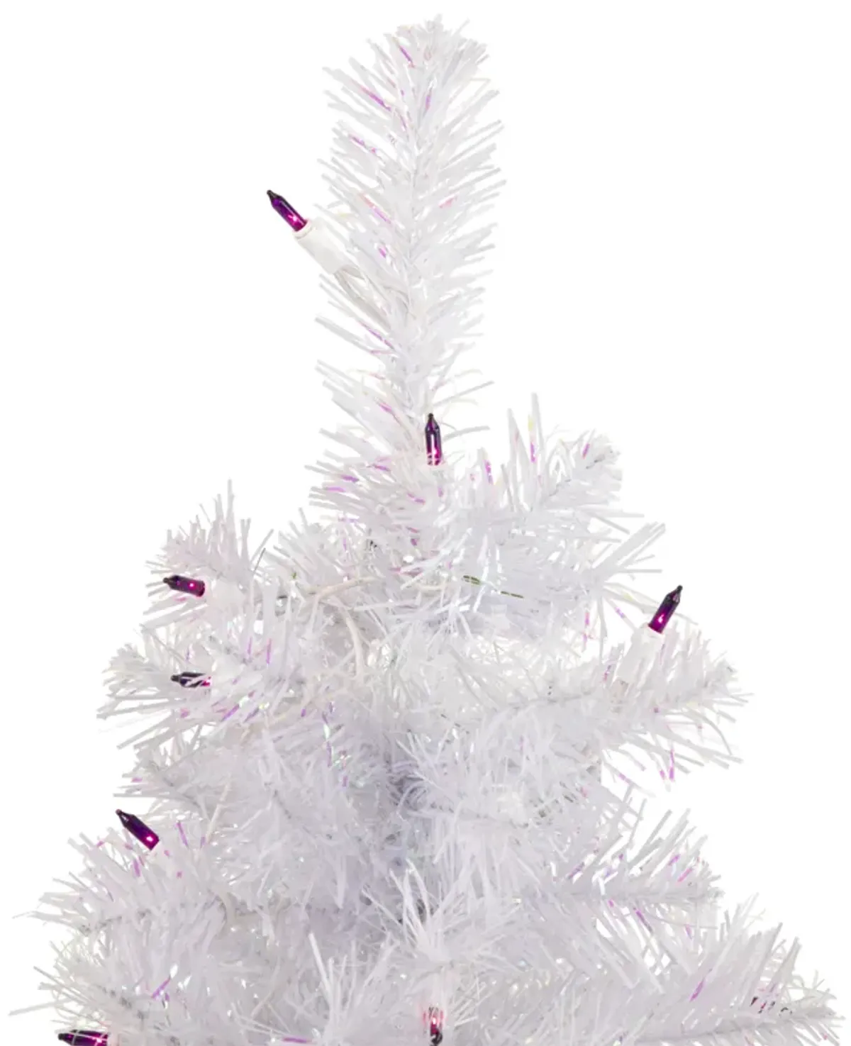 2' Pre-lit Rockport White Pine Artificial Christmas Tree  Purple Lights