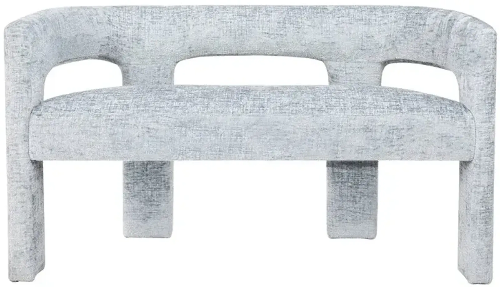 Jofran Gwen Modern Luxury Jacquard Fabric Upholstered Sculpture Bench