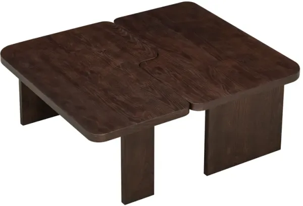 Merax Rectangle Coffee Table with Splicing Design