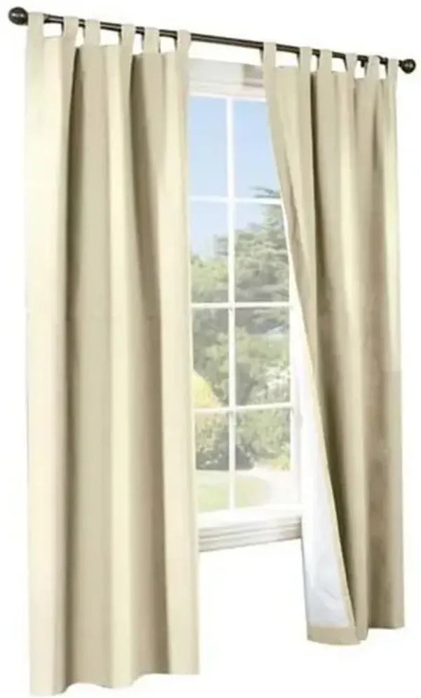 Commonwealth Thermalogic Weather Cotton Fabric Tab Panels Pair - 160x84" - Natural