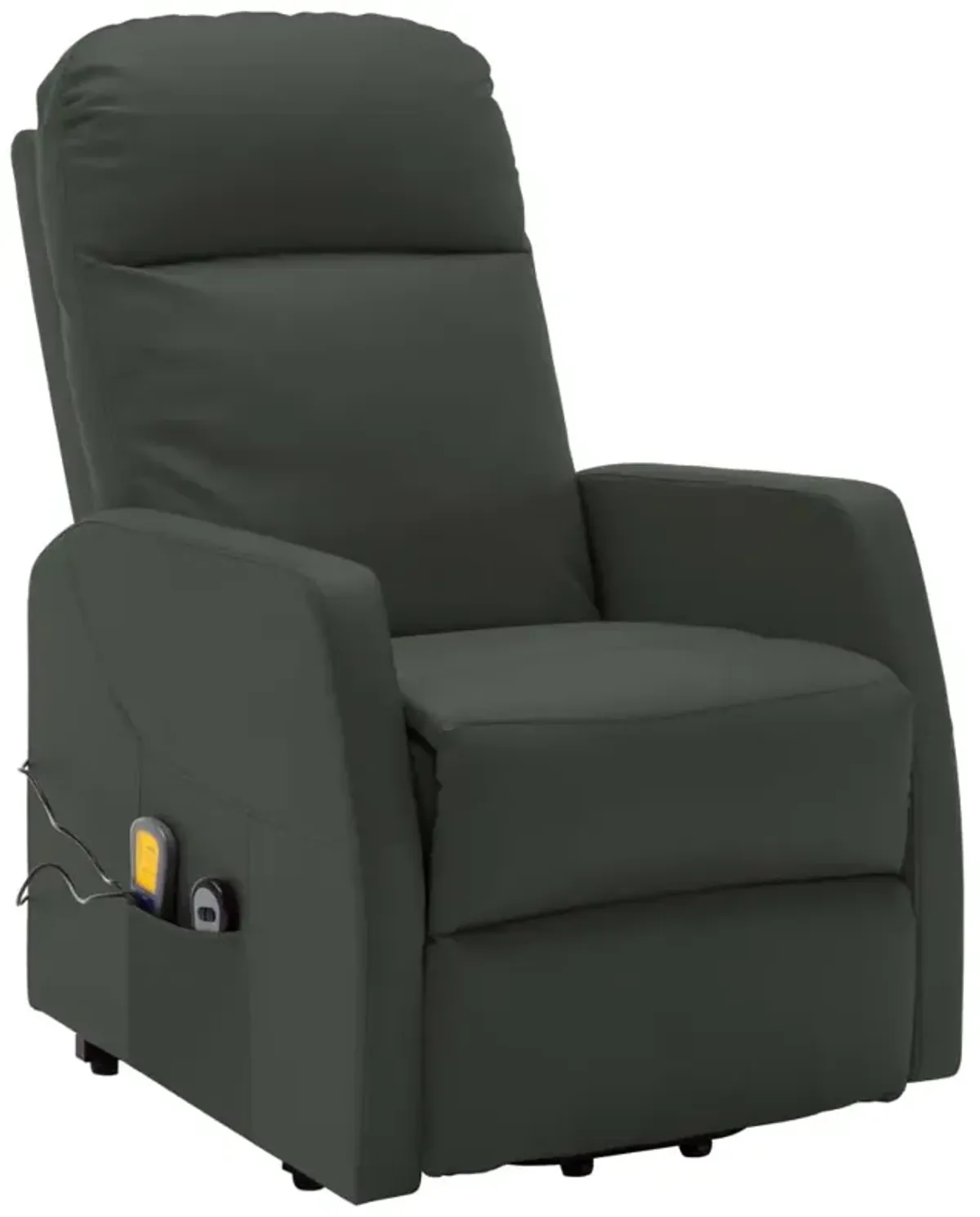 Power Lift Massage Recliner Anthracite Faux Leather