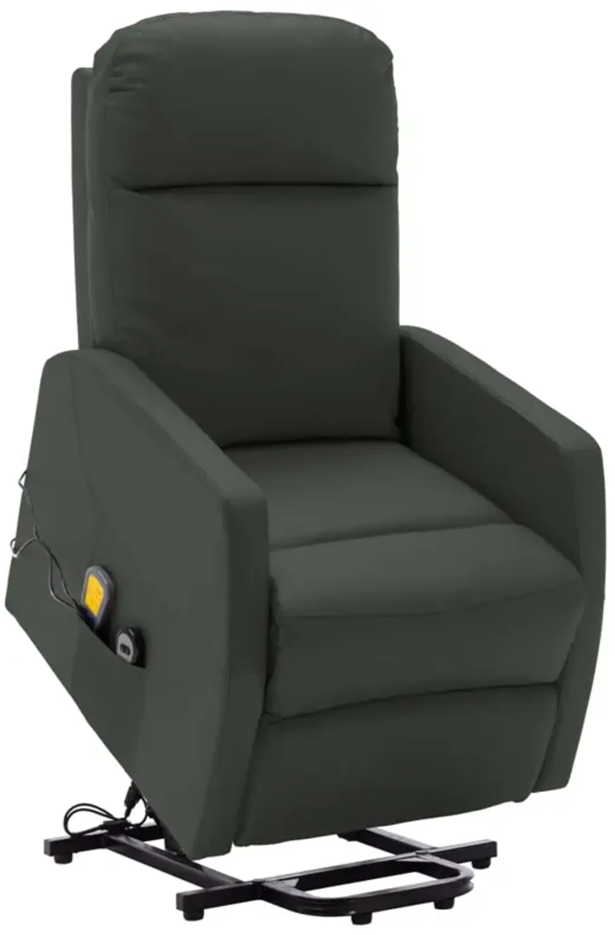 Power Lift Massage Recliner Anthracite Faux Leather