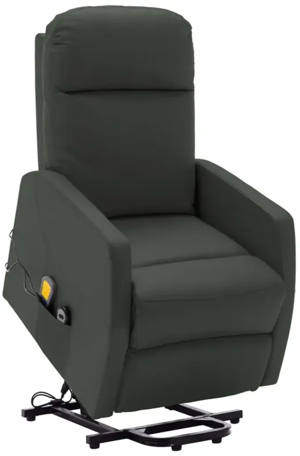 Power Lift Massage Recliner Anthracite Faux Leather