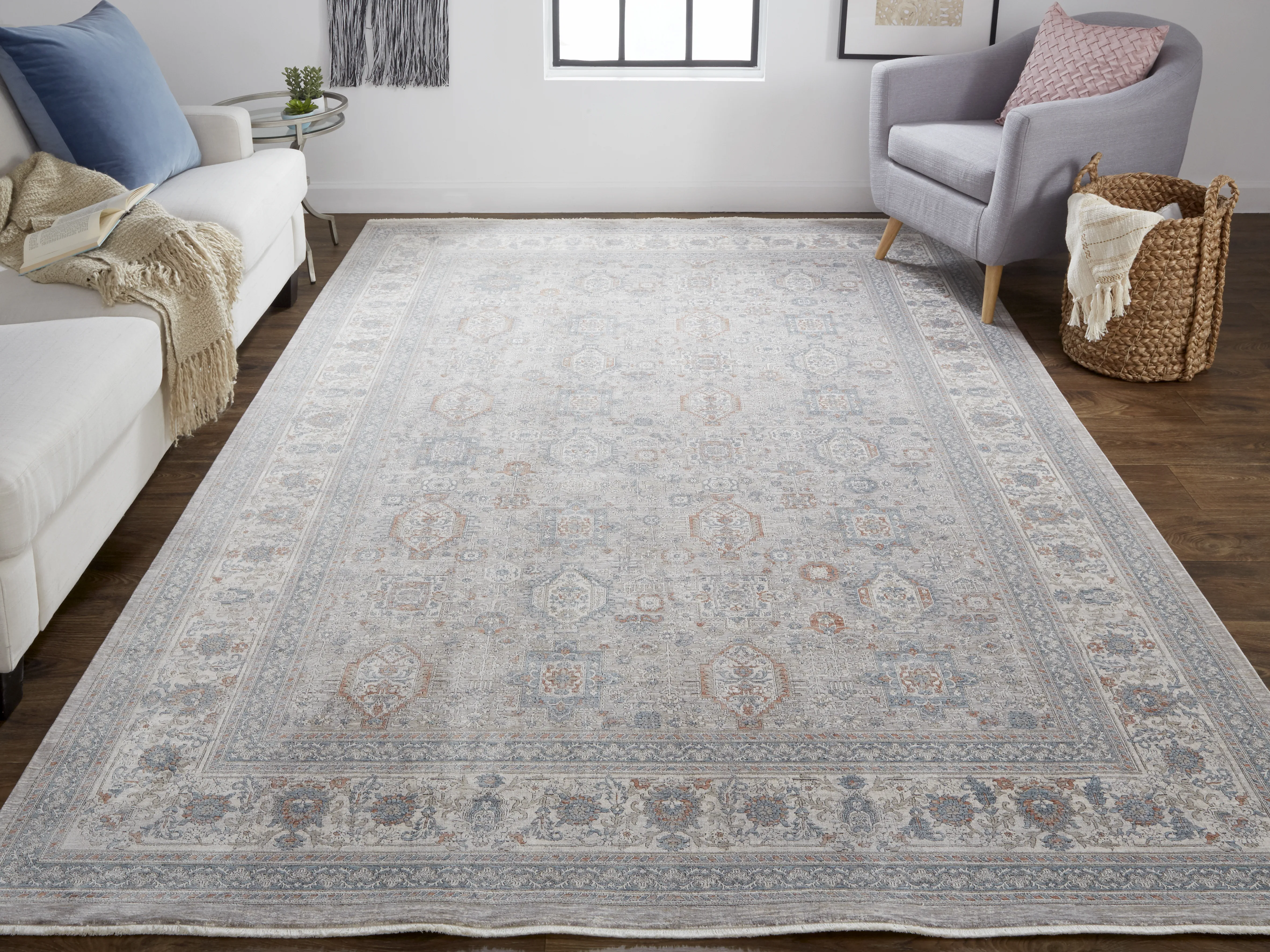 Marquette 3761F Taupe/Silver/Blue 2'8" x 8' Rug