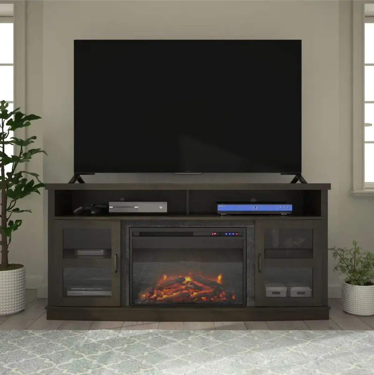 Ayden Park Fireplace Space Heater TV Stand for TVs up to 65"