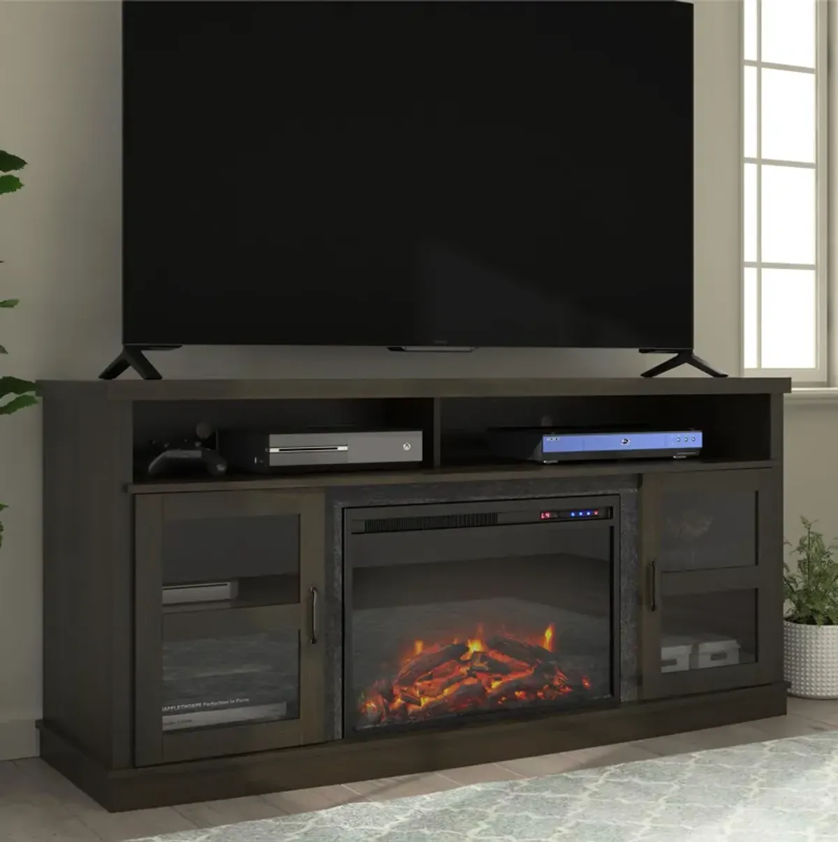 Ayden Park Fireplace Space Heater TV Stand for TVs up to 65"