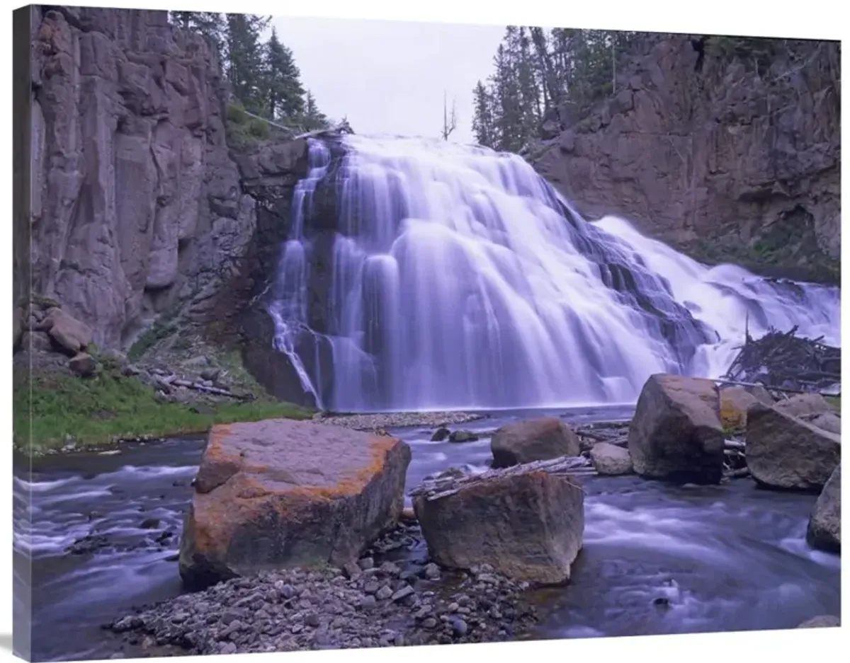 Gibbon Falls cascading into river, Yellowstone National Park, Wyoming-Canvas Art-40x30