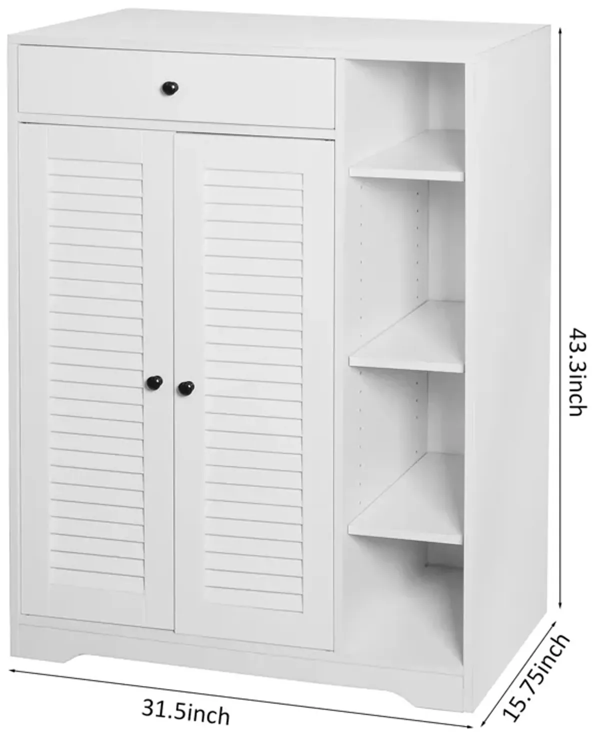 Hivvago Freestanding Shoe Rack with 2 Shutter Door Narrow Shoe Storage