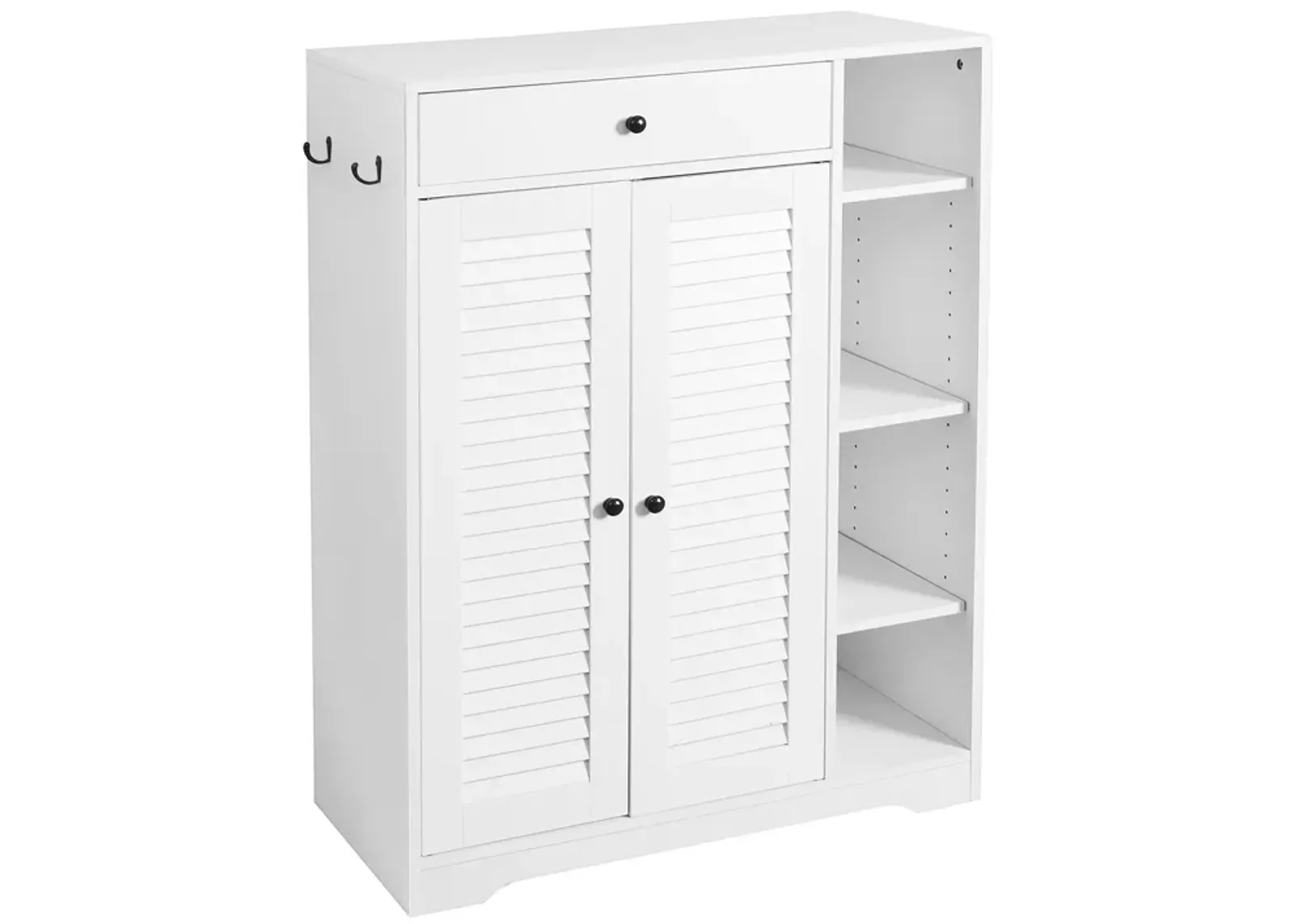 Hivvago Freestanding Shoe Rack with 2 Shutter Door Narrow Shoe Storage