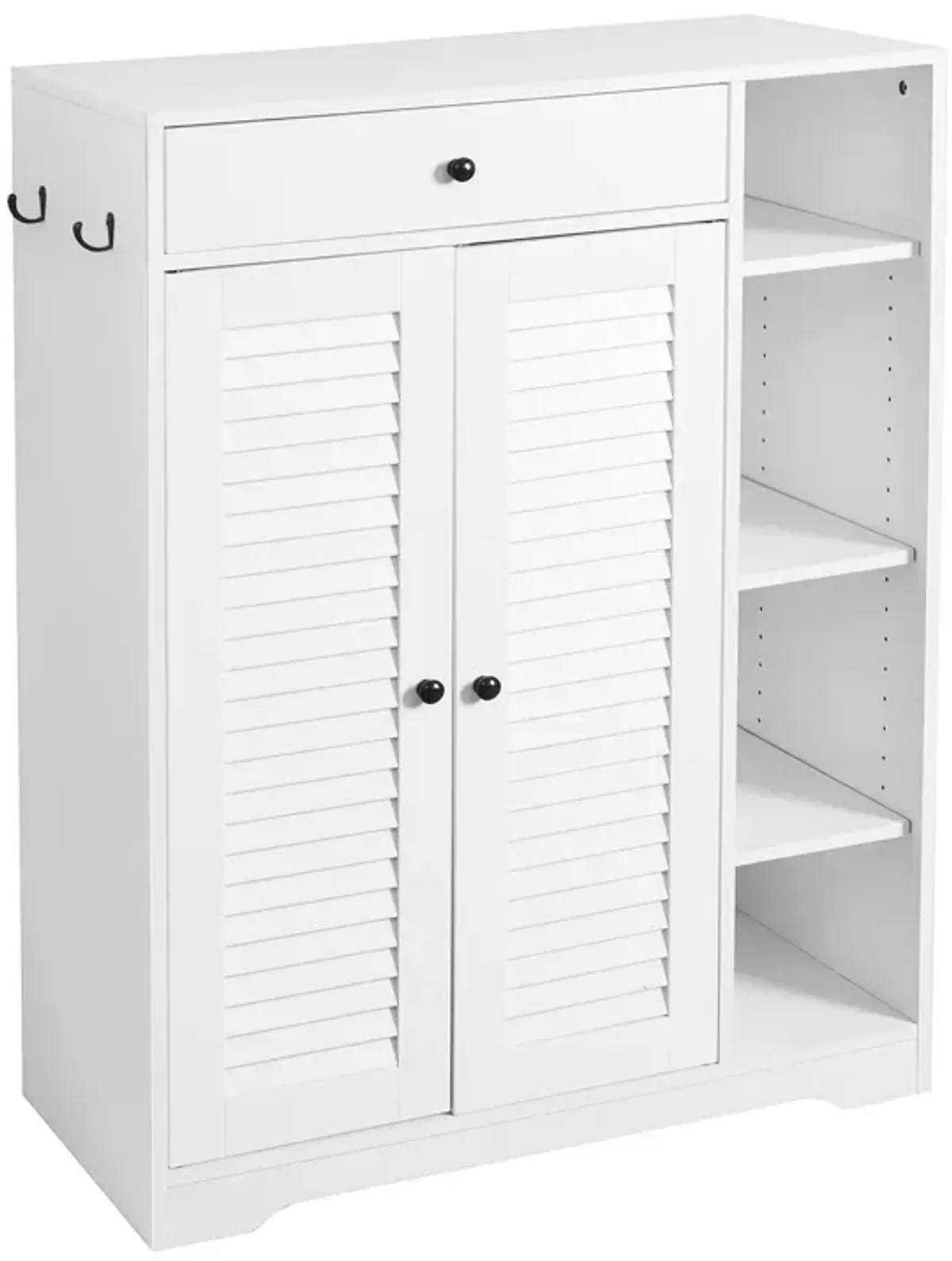 Hivvago Freestanding Shoe Rack with 2 Shutter Door Narrow Shoe Storage