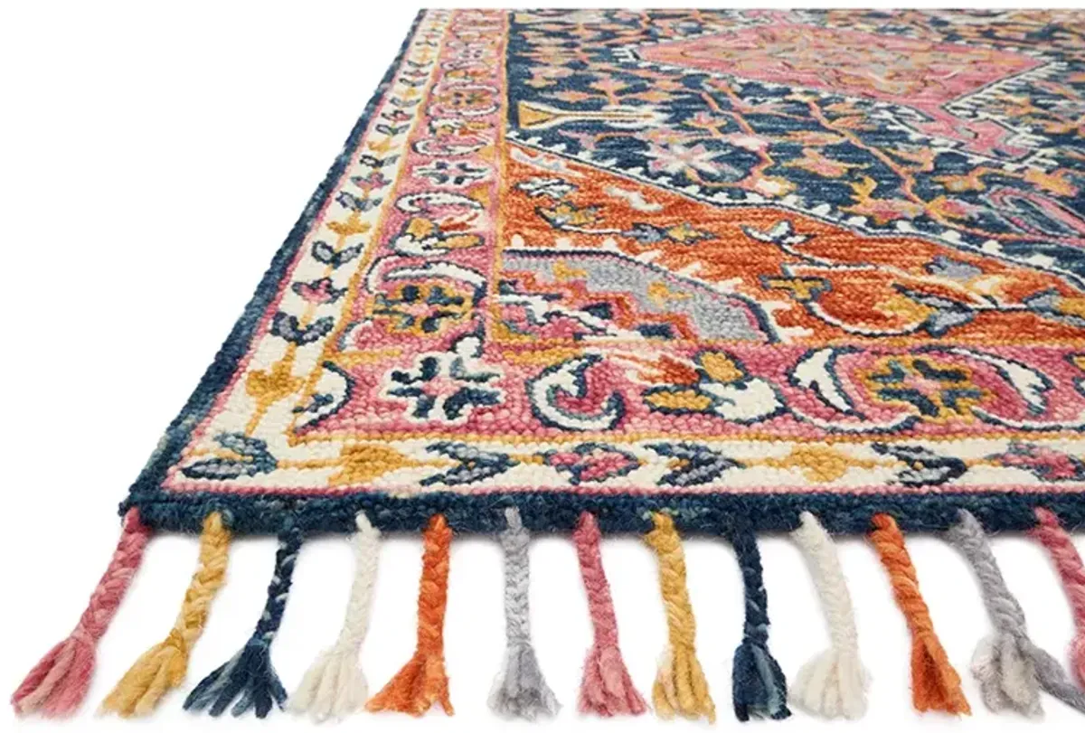 Zharah ZR01 Navy/Multi 3'6" x 5'6" Rug