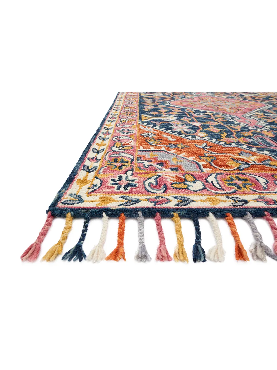 Zharah ZR01 Navy/Multi 3'6" x 5'6" Rug