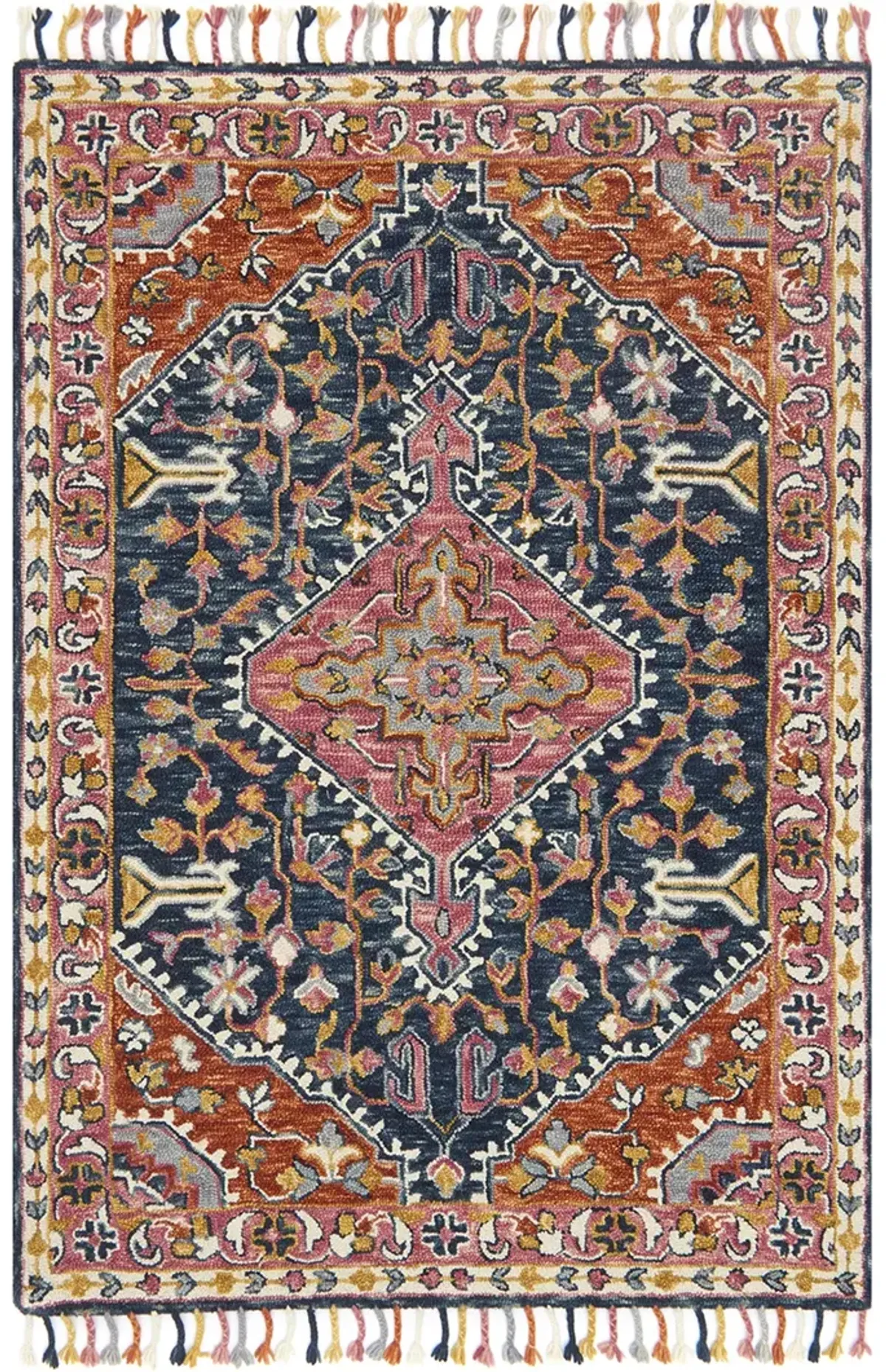 Zharah ZR01 Navy/Multi 3'6" x 5'6" Rug