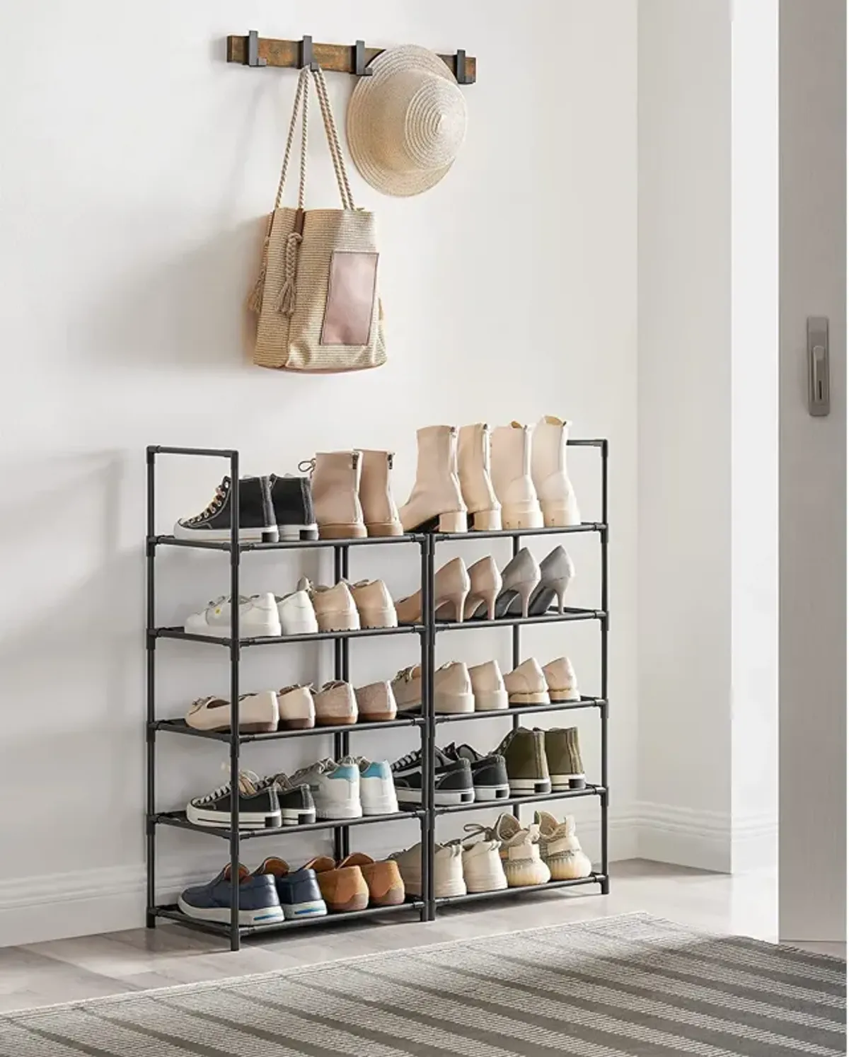 10-Tier Adjustable Shoe Rack for Efficient Storage and Organization