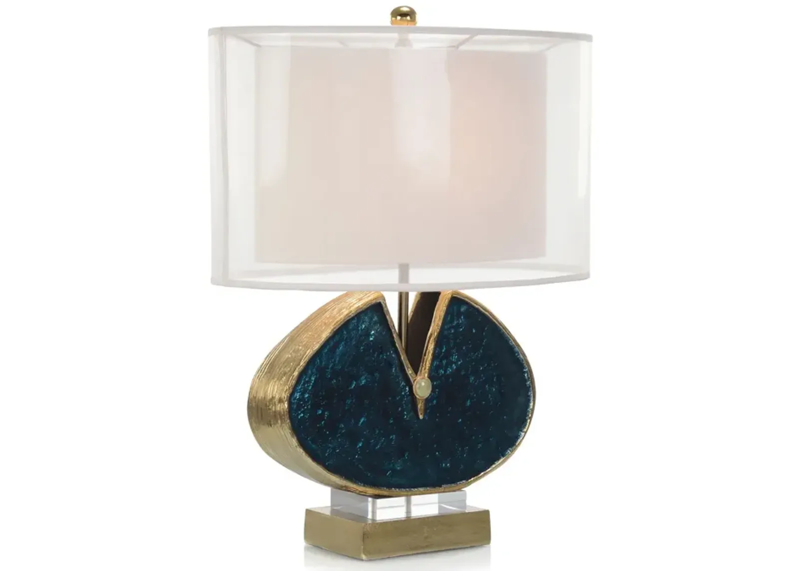 Blue Enameled and Jeweled Table Lamp