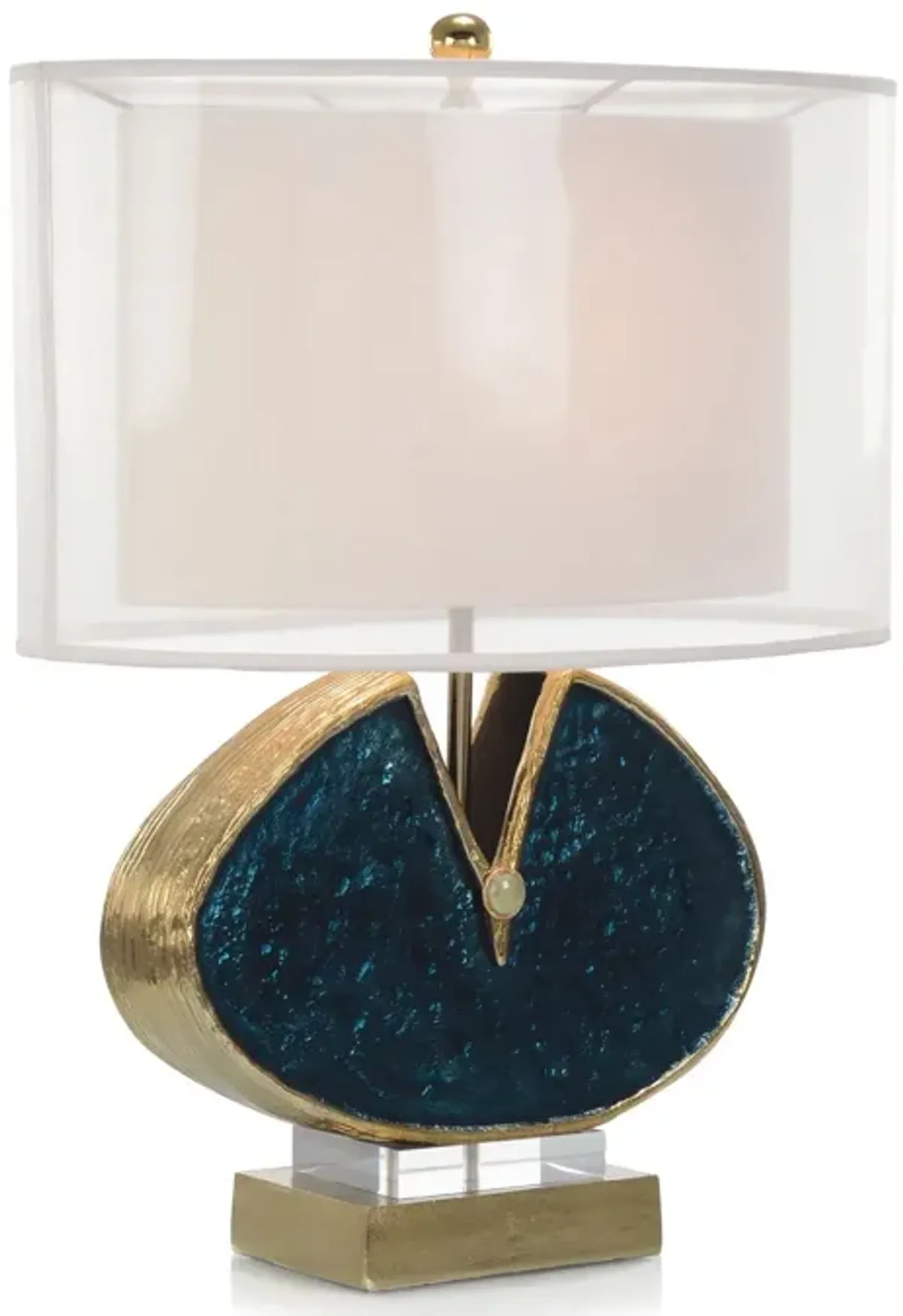 Blue Enameled and Jeweled Table Lamp